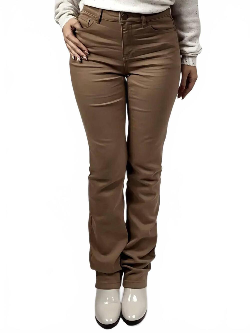 NEW CARRELI JEANS women's premium straight leg jeans in cappuccino